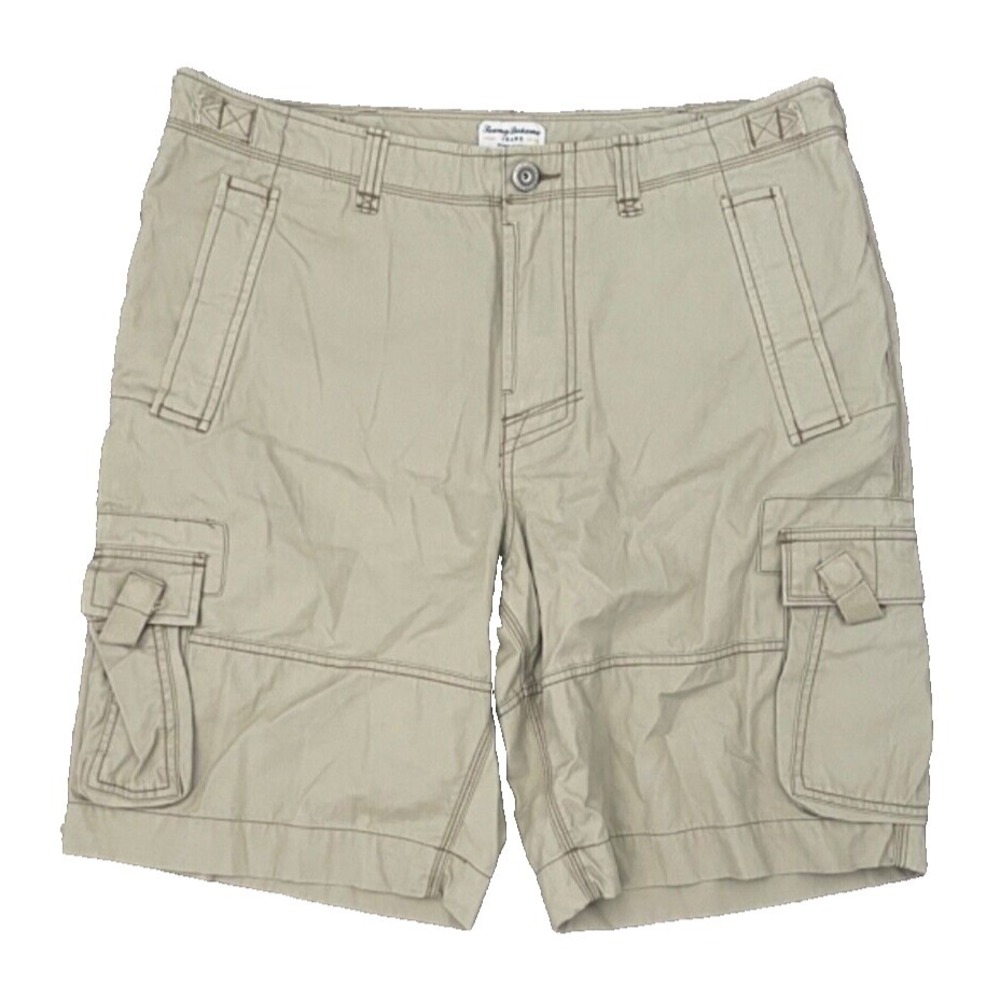 VTG Tommy Bahama Jeans Cargo Shorts Men's 38 Beige Utility Pockets Nautical